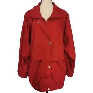 Vintage London Fog Red Windbreaker Rain Jacket Lightweight Lined Sz M